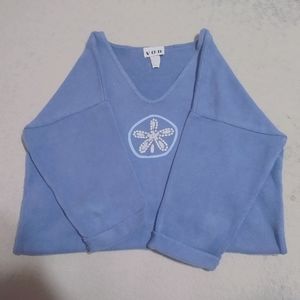 Blue sand dollar sweater
